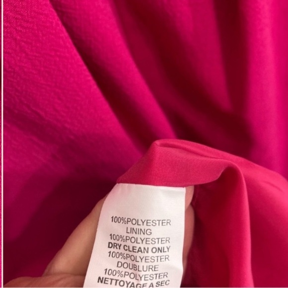 Trina Turk Azure Fuchsia Pink Shift Crepe Dress Sleeveless Size 4 Loose - Picture 13 of 15